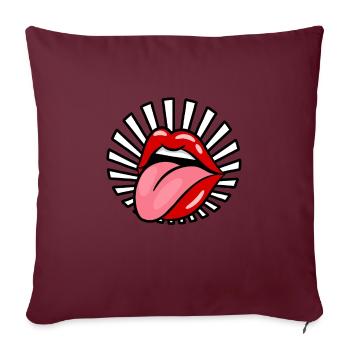 Sexy Zunge Erotisch Mund Kuss Liebe Geschenk - Sofakissenbezug 45 x 45 cm - Burgunderrot - Vorne