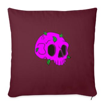 Archéologie du crâne - Housse de coussin décorative 45 x 45 cm - bordeaux - Devant