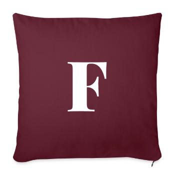F Letter - Sofakissenbezug 45 x 45 cm - Burgunderrot - Vorne