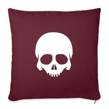 Tête de squelette squelette squelette - Housse de coussin décorative 45 x 45 cm - bordeaux - Devant