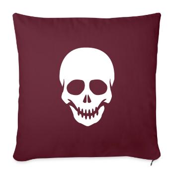 Tête de squelette squelette squelette - Housse de coussin décorative 45 x 45 cm - bordeaux - Devant