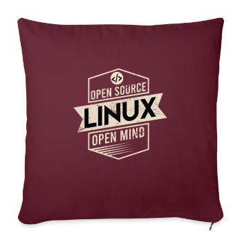 Système d’exploitation Open Source Open Mind Linux - Housse de coussin décorative 45 x 45 cm - bordeaux - Devant