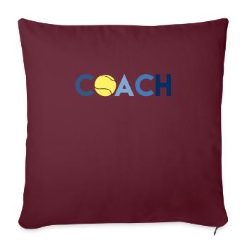 Tennis Coach entraîneur de tennis police de tennis - Housse de coussin décorative 45 x 45 cm - bordeaux - Devant
