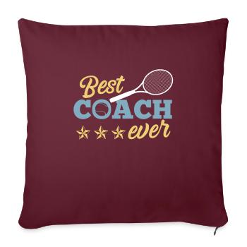 Entraîneur de tennis entraîneur de tennis cadeau Meilleur Coach - Housse de coussin décorative 45 x 45 cm - bordeaux - Devant