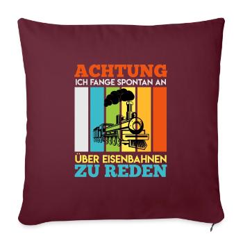 Zugführer Eisenbahner Eisenbahn Geschenk Lokführer - Sofakissenbezug 45 x 45 cm - Burgunderrot - Vorne
