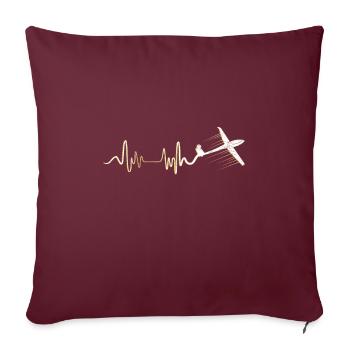Vol à voile Rythme cardiaque Rythme cardiaque Rythme cardiaque - Housse de coussin décorative 45 x 45 cm - bordeaux - Devant