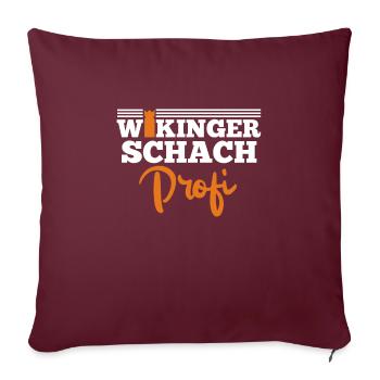 Wikinger Schach Profi Kubb Meister Wikingerschach - Sofakissenbezug 45 x 45 cm - Burgunderrot - Vorne