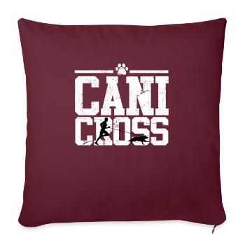 Canicross Sport canin Course avec des chiens Sports - Housse de coussin décorative 45 x 45 cm - bordeaux - Devant