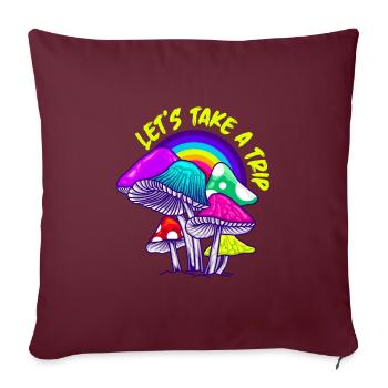 LSD Lets take a trip Party Droge Techno - Housse de coussin décorative 45 x 45 cm - bordeaux - Devant