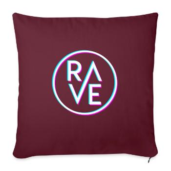Techno Tekk Raver Rave cadeau Techno Party - Housse de coussin décorative 45 x 45 cm - bordeaux - Devant