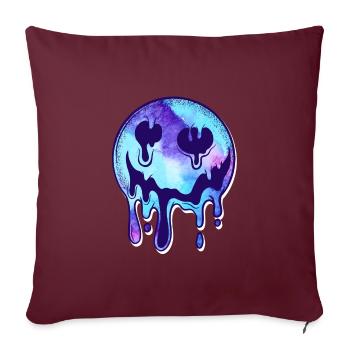 Melting Acid Face MDMA Extasy Techno Party - Housse de coussin décorative 45 x 45 cm - bordeaux - Devant