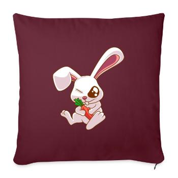 EIn borgne Lapin Zombie Cadeau - Housse de coussin décorative 45 x 45 cm - bordeaux - Devant