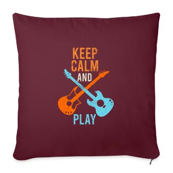 E-Gittare Guitaristes sort keep calm - Housse de coussin décorative 45 x 45 cm - bordeaux - Devant