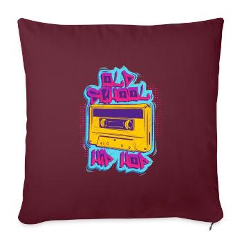 Old School Hip Hop Rap Musique Rap 90 Musique - Housse de coussin décorative 45 x 45 cm - bordeaux - Devant