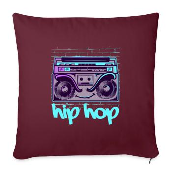 Hip Hop Magnétoscope Rapper Musique 90 HipHop - Housse de coussin décorative 45 x 45 cm - bordeaux - Devant