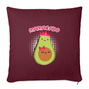 Maman avec ventre bébé Grossesse Maman Avocat - Housse de coussin décorative 45 x 45 cm - bordeaux - Devant
