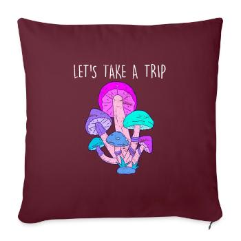 Techno Party Drogen LSD Champignons Acid Festival - Housse de coussin décorative 45 x 45 cm - bordeaux - Devant