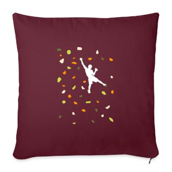 Kletterwand Klettern Bouldern Klettersport - Sofakissenbezug 45 x 45 cm - Burgunderrot - Vorne