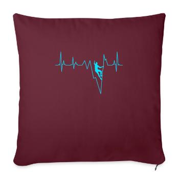 Boulder Rythme cardiaque Rythme cardiaque - Housse de coussin décorative 45 x 45 cm - bordeaux - Devant