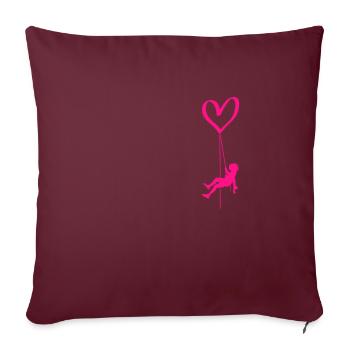 Grimper coeur escalade rocheuse Escalade libre Escalade - Housse de coussin décorative 45 x 45 cm - bordeaux - Devant