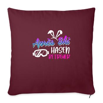 Apres Ski Spruch Apres Ski Hasen Betreuer - Sofakissenbezug 45 x 45 cm - Burgunderrot - Vorne