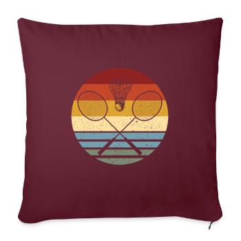 Raquette de badminton Badminton Badminton - Housse de coussin décorative 45 x 45 cm - bordeaux - Devant