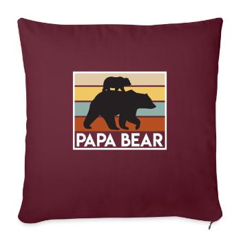 Papa Bear s’attend à être Papa Fête des Pères - Housse de coussin décorative 45 x 45 cm - bordeaux - Devant