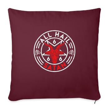 Satan Chèvre Tous Salut Satan Bafomet Baphomet - Housse de coussin décorative 45 x 45 cm - bordeaux - Devant