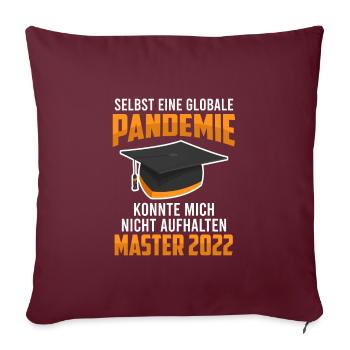 Pandemie Master Abschluss 2022 - Sofakissenbezug 45 x 45 cm - Burgunderrot - Vorne