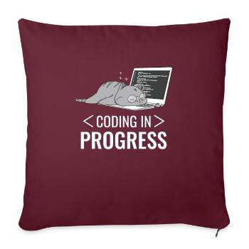 Programmation Informatique Nerd Cat - Housse de coussin décorative 45 x 45 cm - bordeaux - Devant