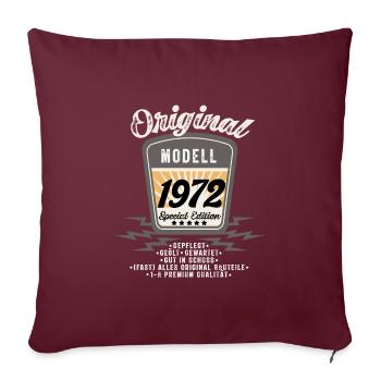 Modèle 1972 Original Oldtimer Badge 50 Anniversaire - Housse de coussin décorative 45 x 45 cm - bordeaux - Devant