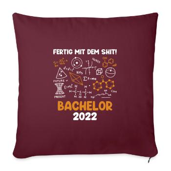 Bachelor Abschluss 2022 geschafft Bachelor - Sofakissenbezug 45 x 45 cm - Burgunderrot - Vorne