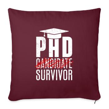 Thèse de doctorat survivant réussi - Housse de coussin décorative 45 x 45 cm - bordeaux - Devant