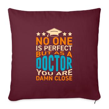 Docteur 2022 thèse de doctorat presque parfaite - Housse de coussin décorative 45 x 45 cm - bordeaux - Devant