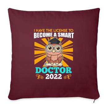 Doctorat 2022 Doctorat Thèse de doctorat - Housse de coussin décorative 45 x 45 cm - bordeaux - Devant