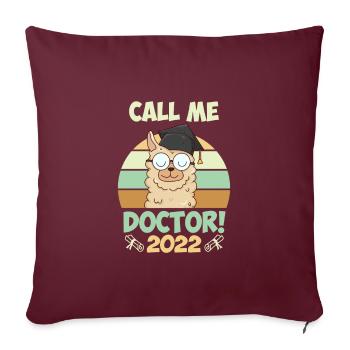 Promotion 2022 Doktorarbeit Doktortitel - Sofakissenbezug 45 x 45 cm - Burgunderrot - Vorne