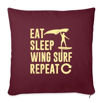 Wing Foil Eat Sleep Wing Surf Repeat Wing Foiler - Sofakissenbezug 45 x 45 cm - Burgunderrot - Vorne