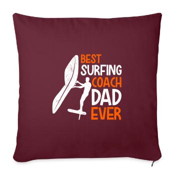 Wing Surf Coach Wing Foiling Dad Papa - Housse de coussin décorative 45 x 45 cm - bordeaux - Devant