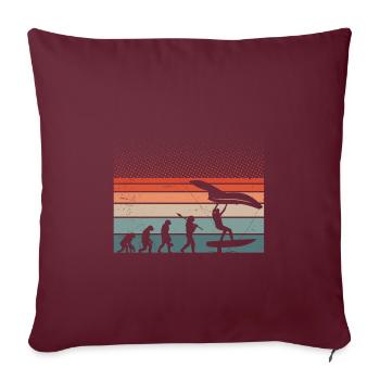 Retro Wing Foil Wing Surfer - Sofakissenbezug 45 x 45 cm - Burgunderrot - Vorne