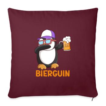 Beerguin Bier Pinguin Party Festival - Sofakissenbezug 45 x 45 cm - Burgunderrot - Vorne