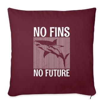 Hai Tierschutz No Fins no Future - Sofakissenbezug 45 x 45 cm - Burgunderrot - Vorne