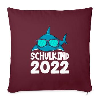 Schulkind 2022 Einschulung Junge - Sofakissenbezug 45 x 45 cm - Burgunderrot - Vorne