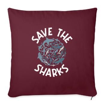 Save Sharks Shark Protection Plongeurs - Housse de coussin décorative 45 x 45 cm - bordeaux - Devant