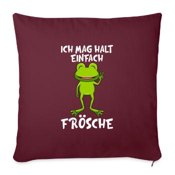Ich mag halt einfach Frösche Kinder - Sofakissenbezug 45 x 45 cm - Burgunderrot - Vorne