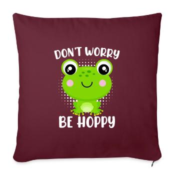 Don't worry be Hoppy Frosch Kinder - Sofakissenbezug 45 x 45 cm - Burgunderrot - Vorne