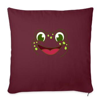 Süßes Froschgesicht Frosch Kinder Junge Mädchen - Sofakissenbezug 45 x 45 cm - Burgunderrot - Vorne