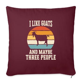 Ziege Ziegen Tier Goat - Sofakissenbezug 45 x 45 cm - Burgunderrot - Vorne