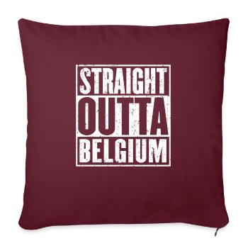 Straight Outta Belgique Vintage - Housse de coussin décorative 45 x 45 cm - bordeaux - Devant