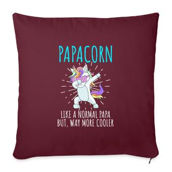 Papacorn cool papa et papa - Housse de coussin décorative 45 x 45 cm - bordeaux - Devant