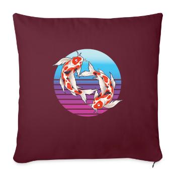 Koi Carp Koi Étang de Koi - Housse de coussin décorative 45 x 45 cm - bordeaux - Devant